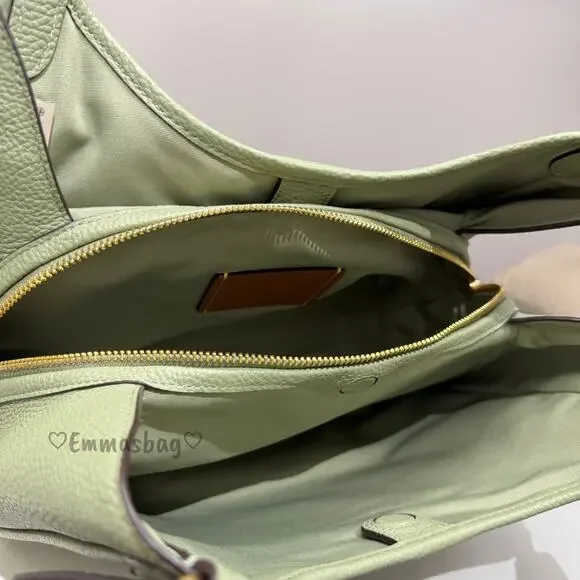 Coach Erin Shoulder Bag Refined pebble Leather CAQ86 Gold/Pistachio - Picture 9 of 9